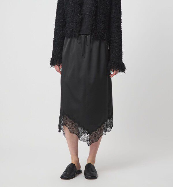 ASTRAET「＜ASTRAET＞サテン スソレース スカート」|スカート|