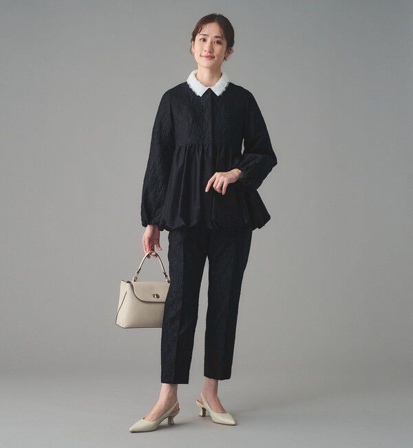 UNITED ARROWS「GISHA 2トーン ジャガード ジャケット」|ノーカラージャケット|