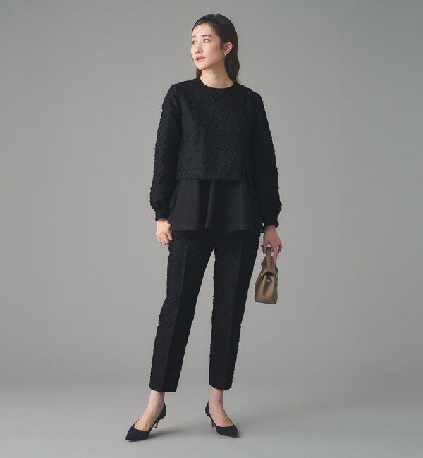 UNITED ARROWS「フラワー カットジャガード コンビブラウス」|シャツ・ブラウス|