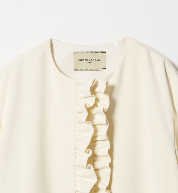 UNITED ARROWS「SPONGY フリル ペプラム ジャケット」|ノーカラージャケット|