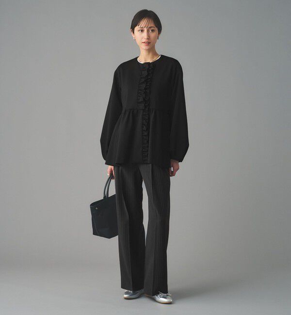 UNITED ARROWS「SPONGY フリル ペプラム ジャケット」|ノーカラージャケット|