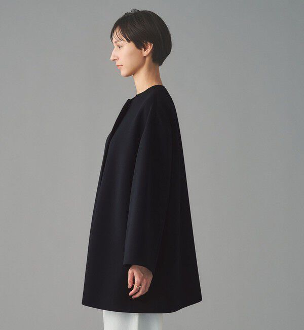 UNITED ARROWS「SPONGY Aライン ミドルコート」|ノーカラーコート|