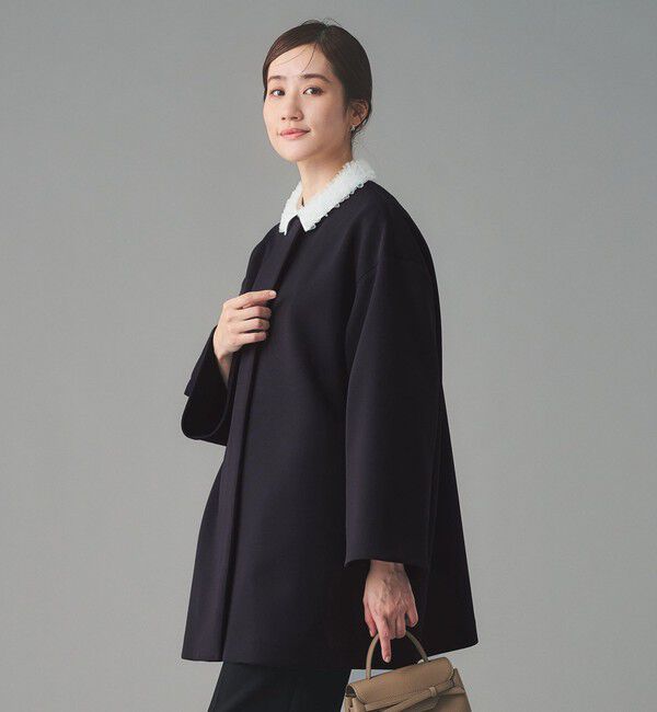 UNITED ARROWS「SPONGY Aライン ミドルコート」|ノーカラーコート|