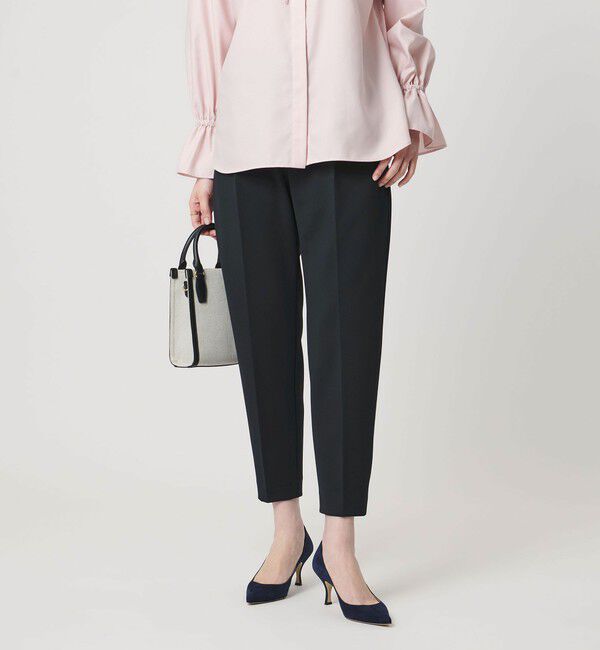 UNITED ARROWS「SPONGY タック テーパードパンツ」|スラックス|NAVY