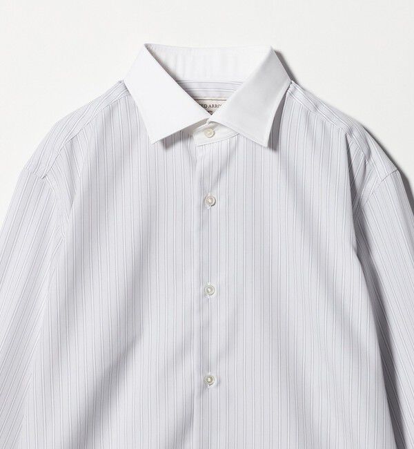 UNITED ARROWS「イージーケア AG ダブルストライプ セミワイドカラー クレリックシャツ ー抗菌防臭ー」|シャツ・ブラウス|