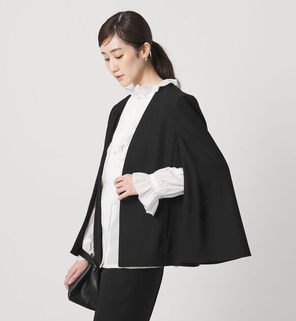 UNITED ARROWS「ケープ ノーカラージャケット」|ノーカラージャケット|BLACK