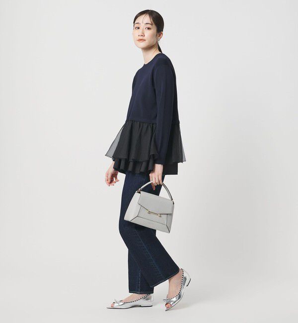 UNITED ARROWS「オーガンジー フリルコンビ ニット ‐ウォッシャブル‐」|ニット・セーター|