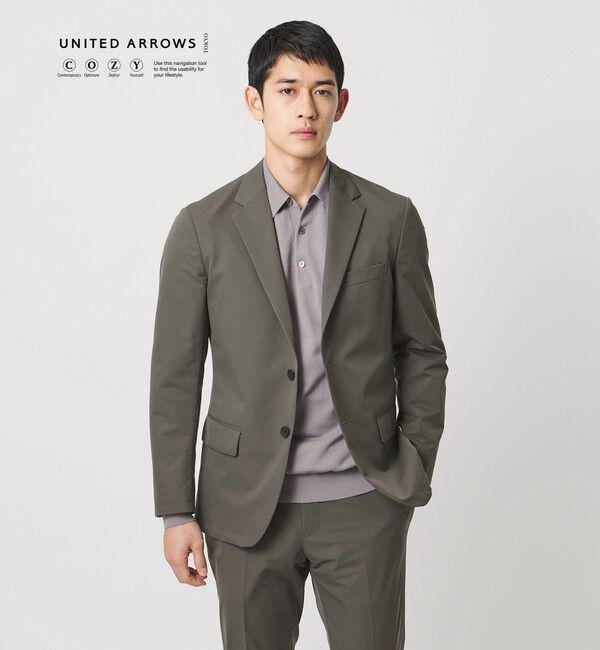 UNITED ARROWS「ダブルクロス シングル 2ボタン テーラードジャケット UA COZY ウォッシャブル ２WAYストレッチ はっ水」|スーツ|OLIVE
