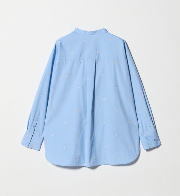 UNITED ARROWS「エンブロイダリーフラワー バンドカラー シャツ」|シャツ・ブラウス|