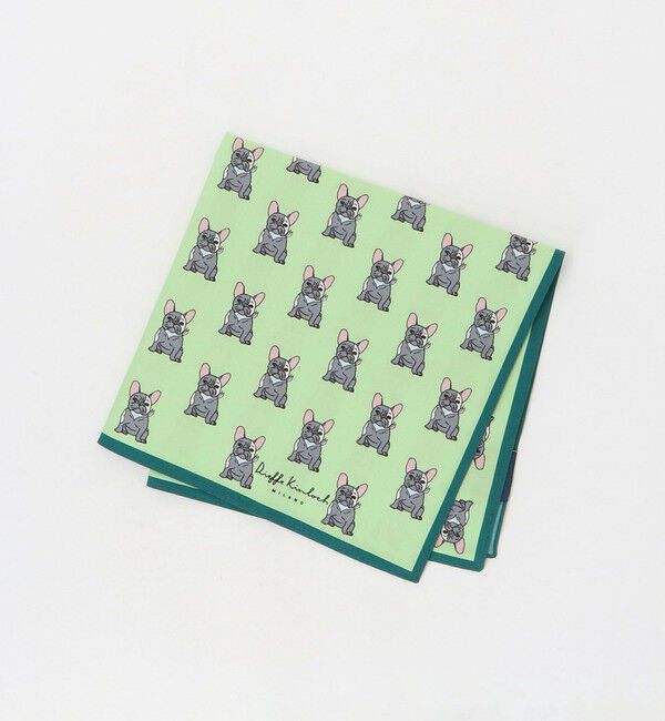 UNITED ARROWS「＜Dieffe Kinloch＞FRENCH BULLDOG/ハンカチ」|ハンカチ|LIME