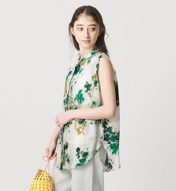 UNITED ARROWS「＜SACRA＞フローラプリント ノースリーブブラウス」|シャツ・ブラウス|