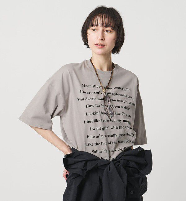 UNITED ARROWS「＜SACRA＞メッセージ Tシャツ」|Tシャツ・カットソー|MD.GRAY