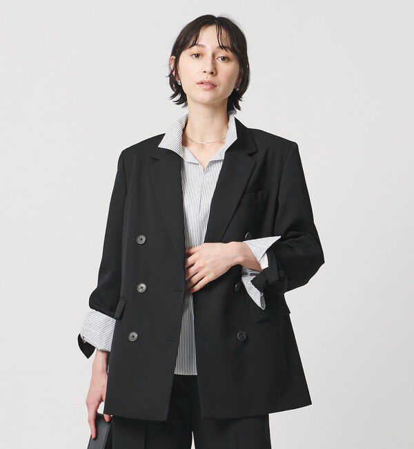 UNITED ARROWS「ギャバジン ジャケット」|テーラードジャケット|BLACK