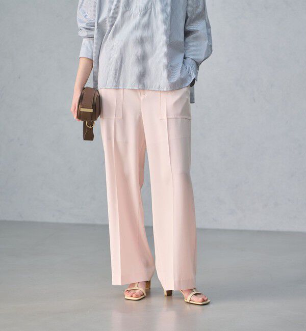 UNITED ARROWS「アセテートポリエステル ベイカーパンツ」|チノ|LT.PINK