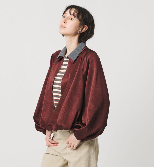 UNITED ARROWS「サテン ボリュームギャザー ブルゾン ‐ウォッシャブル‐」|ブルゾン・スタジャン|
