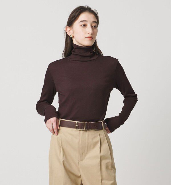 UNITED ARROWS「コットン テレコ タートル カットソー」|Tシャツ・カットソー|DK.BROWN