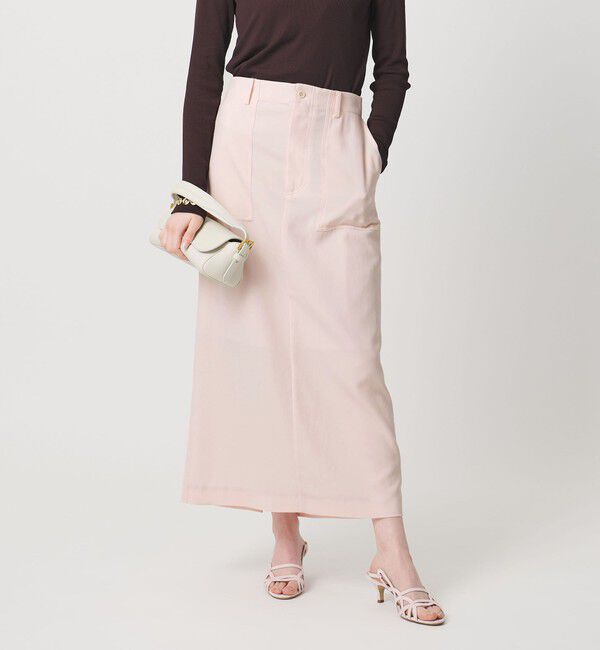 UNITED ARROWS「アセテートポリエステル ベイカースカート」|タイト|