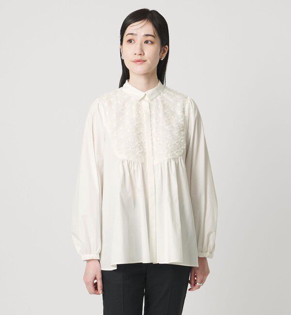 UNITED ARROWS「コンビ ギャザー ブラウス」|シャツ・ブラウス|