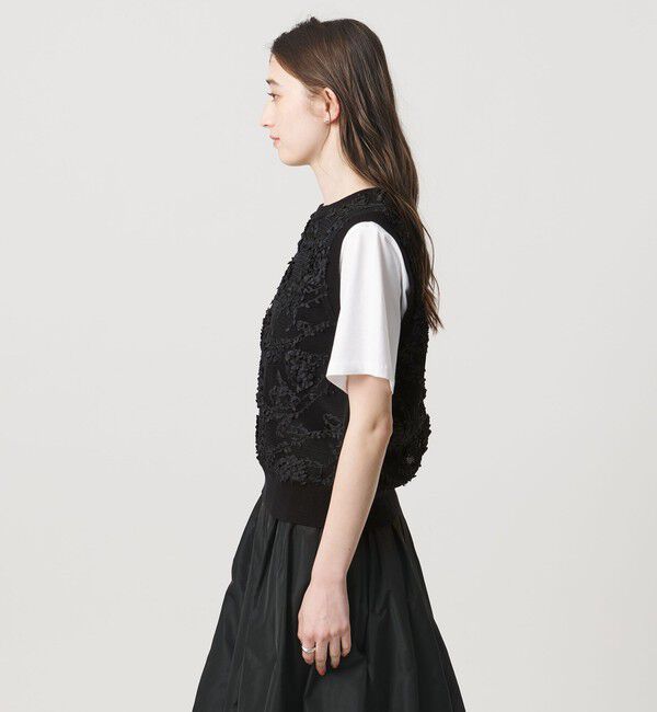 UNITED ARROWS「エンブロイダリーフラワー メッシュ ベスト」|ベスト・ジレ|