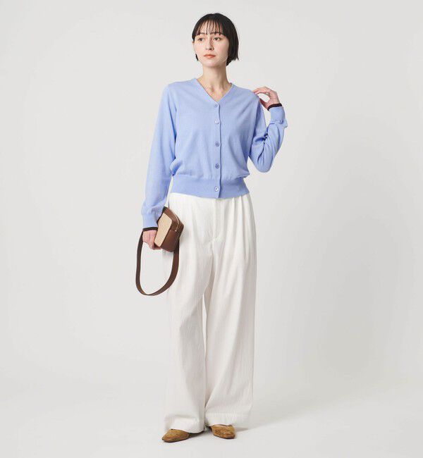 UNITED ARROWS「エンブロイダリー バイカラー カーディガン ‐ウォッシャブル‐」|カーディガン|