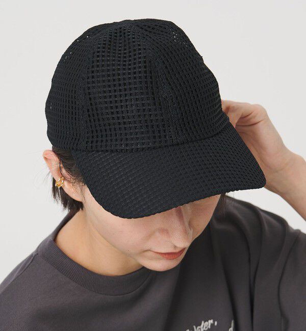 UNITED ARROWS「グリッドメッシュ キャップ」|ハット|BLACK