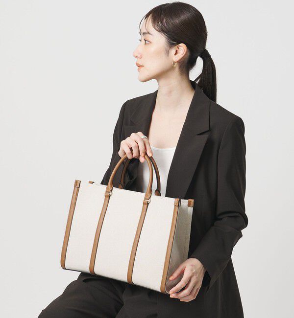 UNITED ARROWS「キャンバスコンビ スクエア トートバッグ」|トートバッグ|