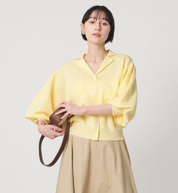 UNITED ARROWS「ジャケットライク ニットカーディガン ‐ウォッシャブル‐」|カーディガン|YELLOW