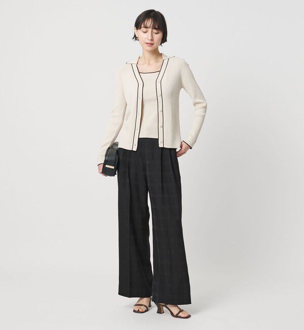 UNITED ARROWS「チェック 2タック ワイドパンツ ‐ウォッシャブル‐」|スラックス|