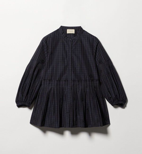 UNITED ARROWS「ギンガムチェック フラワー ジャガード ブラウス ‐ウォッシャブル‐」|シャツ・ブラウス|