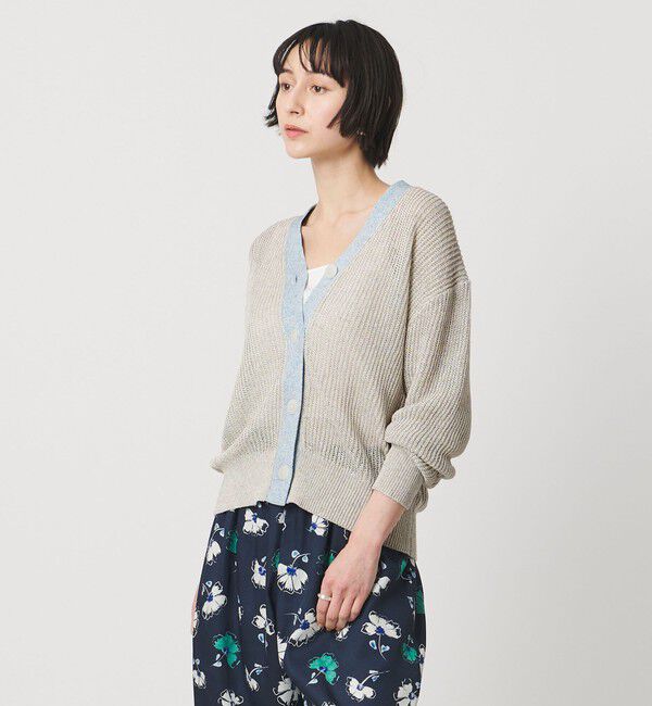 UNITED ARROWS「カラーヤーン Vネック カーディガン ‐ウォッシャブル‐」|カーディガン|LT.GRAY