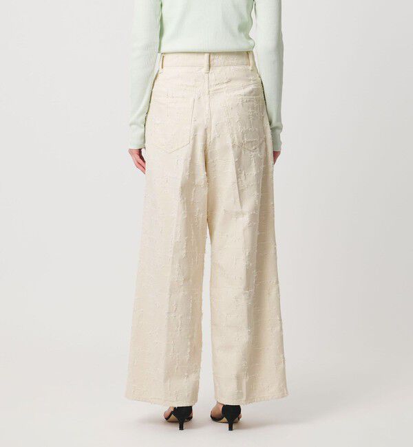 UNITED ARROWS「ジャガード タック ワイドパンツ ‐ウォッシャブル‐」|チノ|