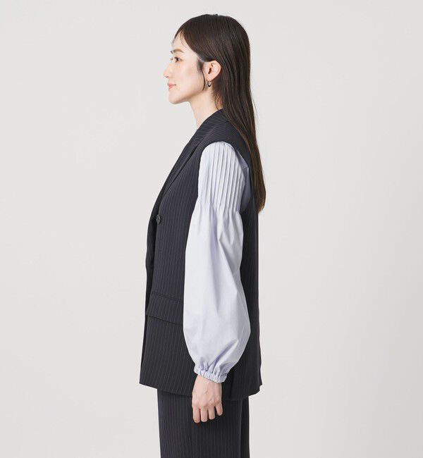 UNITED ARROWS「Drapy ピンストライプ テーラード ミドル ベスト」|ベスト・ジレ|
