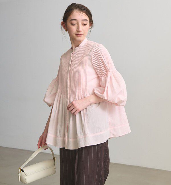 UNITED ARROWS「ピンタック バンドカラー ブラウス」|シャツ・ブラウス|