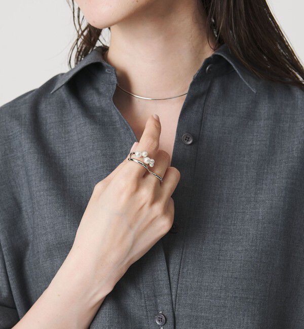 UNITED ARROWS「イミテーションパール ダブルリング」|リング|