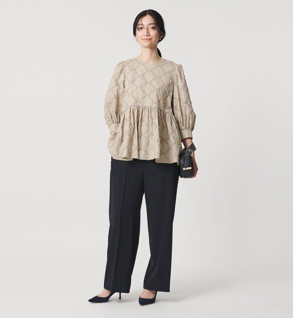 UNITED ARROWS「エンブロイダリー フリル トップス」|シャツ・ブラウス|