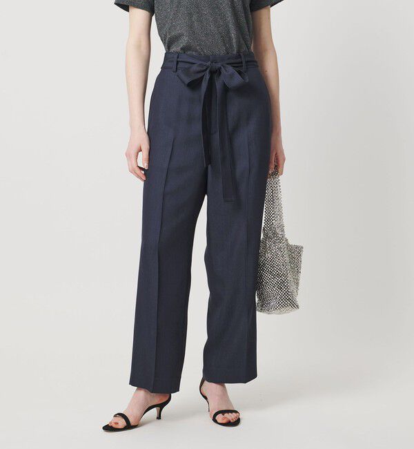 UNITED ARROWS「スラブ リボン テーパードパンツ」|スラックス|