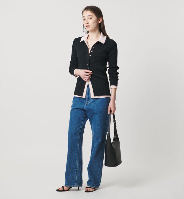 UNITED ARROWS「リブ ポロニット カーディガン ‐ウォッシャブル‐」|カーディガン|