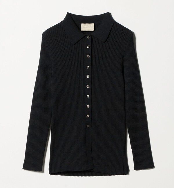 UNITED ARROWS「リブ ポロニット カーディガン ‐ウォッシャブル‐」|カーディガン|