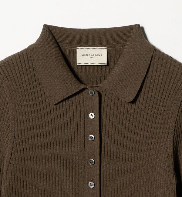 UNITED ARROWS「リブ ポロニット カーディガン ‐ウォッシャブル‐」|カーディガン|