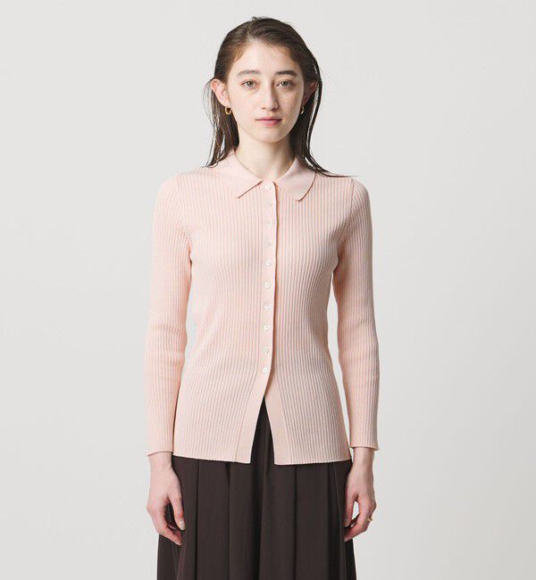 UNITED ARROWS「リブ ポロニット カーディガン ‐ウォッシャブル‐」|カーディガン|