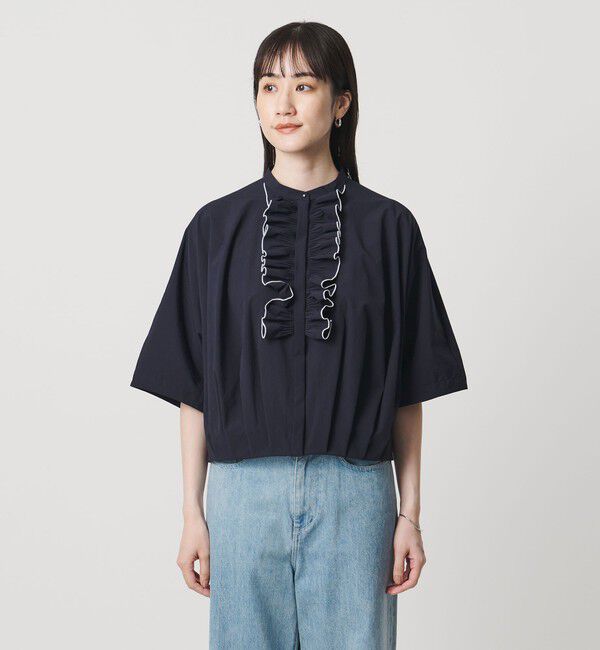 UNITED ARROWS「メロー フリル シャツ ブラウス ‐防しわ 吸水速乾 UVカット 遮熱性 接触冷感 ウォッシャブル‐」|シャツ・ブラウス|