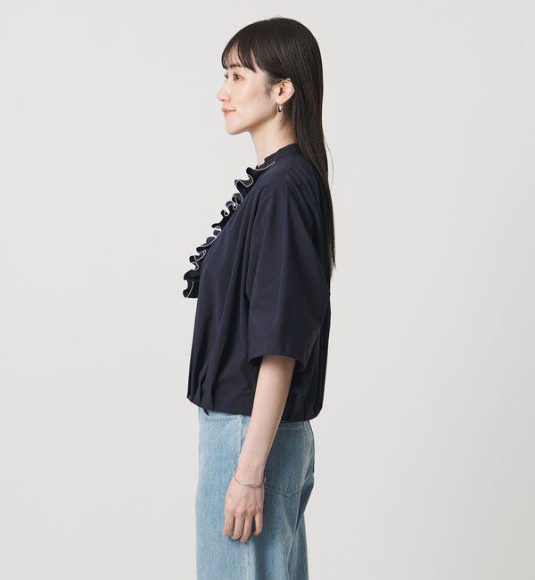 UNITED ARROWS「メロー フリル シャツ ブラウス ‐防しわ 吸水速乾 UVカット 遮熱性 接触冷感 ウォッシャブル‐」|シャツ・ブラウス|