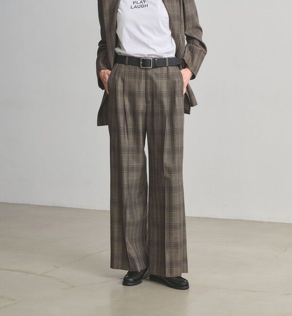 UNITED ARROWS「2タック ストレート ワイド パンツ」|スラックス|