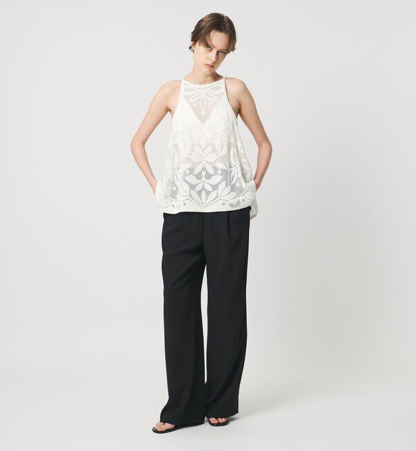 AEWEN MATOPH「＜AEWEN MATOPH＞メッシュジャガード アシンメトリーフレアキャミソール」|キャミソール|