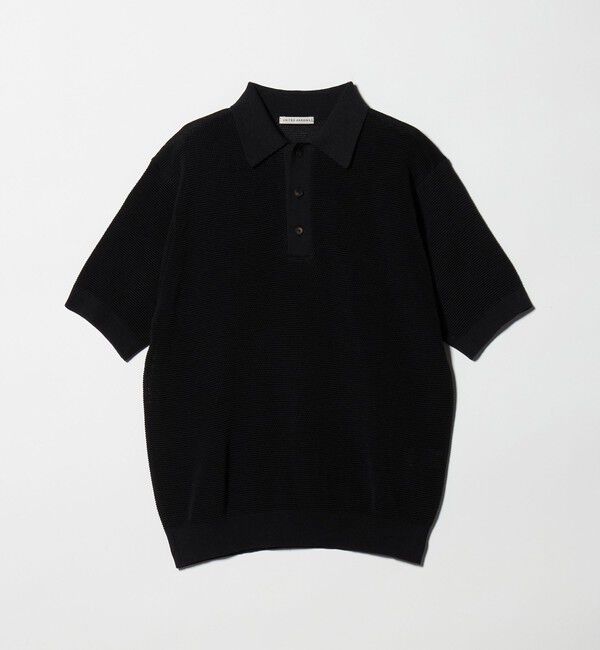 UNITED ARROWS「シャーリーカーン バーズアイ ニットポロシャツ」|ポロシャツ|BLACK