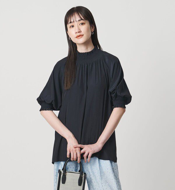 UNITED ARROWS「シャーリング ハイネック シャツ ブラウス」|シャツ・ブラウス|