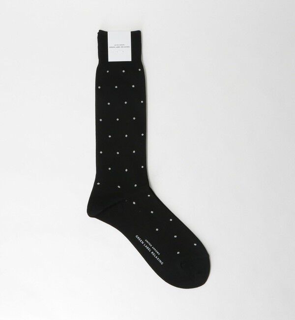 UNITED ARROWS green label relaxing「シルケット ドット ドレスソックス」|ソックス|BLACK