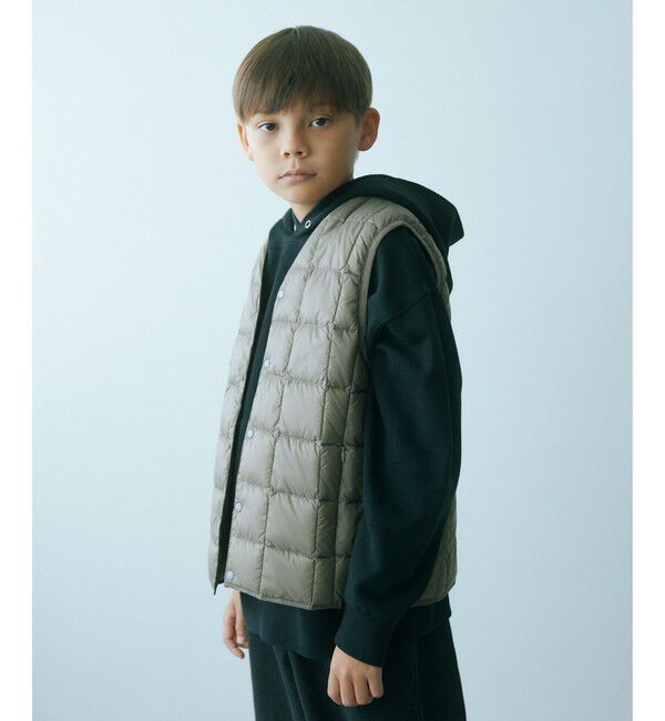UNITED ARROWS green label relaxing「＜TAION＞ベーシック Vネックボタン インナーダウンベスト / キッズ  140cm-150cm」|ダウンベスト・ベスト|BEIGE