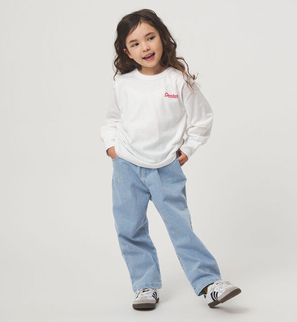 UNITED ARROWS green label relaxing「ストレッチデニム ストレートパンツ / キッズ  100cm-160cm - ストレッチ -」|デニム|