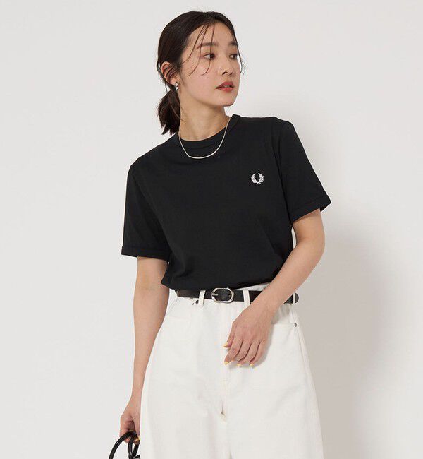 UNITED ARROWS green label relaxing「＜FRED PERRY＞リンガー Tシャツ」|Tシャツ・カットソー|BLACK